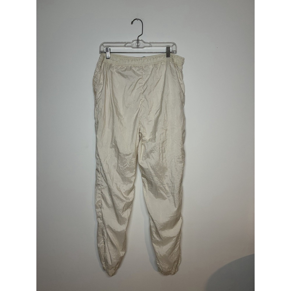 Vtg USA Olympic JCPenney Track Pants Mens M Cream Windbreaker Joggers Side Zip